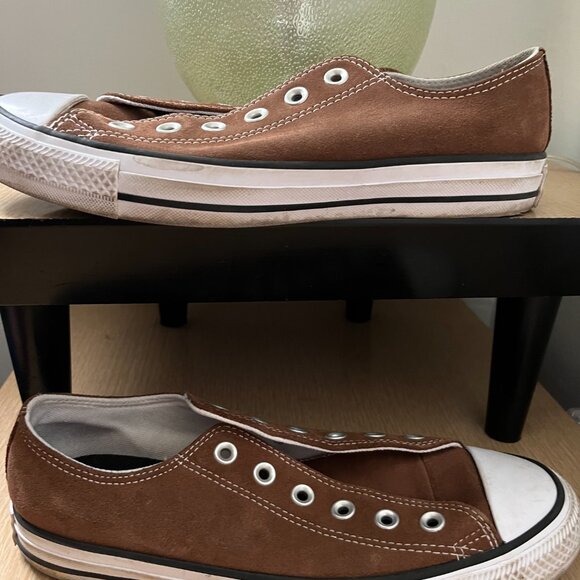 EUC CTAS Converse OX Low Skate Suede Dark Clove KICKS A07854C (6.5M/8.5W) - Picture 3 of 7